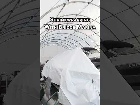 Shrinkwrapping a Boat in 10 Seconds: Bridge Marina Winterization #shorts #boat