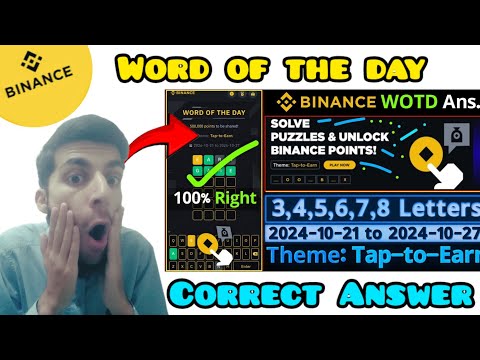 Tap-to-Earn WOTD | Binance New WODL Answers Today | All Letters Word of the day