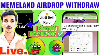 BHOORA KA EARN & TECH is live! Memeland airdrop received✅