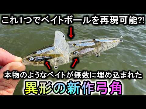 見たことが無いベイトが無数に埋め込まれた異形のルアー‥これに青物が飛びつきまくる