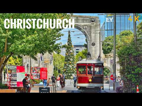 Christchurch New Zealand Walking Tour 2024 4K | City Centre | Cashel St | Avon River | Riverside Mkt