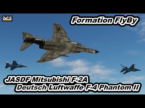 Deutsch Luftwaffe F-4 Phantom II JASDF Mitsubishi F-2A Formation FlyBy   ドイツ空軍 【爆音浴】DCS World