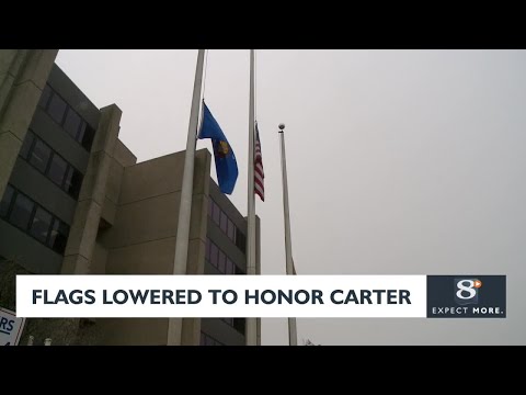 Flags flown at half-staff in honor of President Carter.