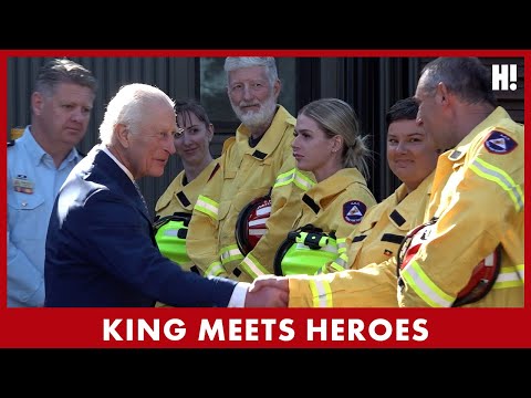 WATCH: King's EMOTIONAL visit with heroic volunteer firefighters in Canberra | HELLO!