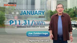 Slight Increase in Electricity Rates this January 2024 | Meralco