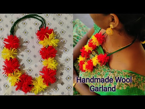 How to make handmade wool Garland | Door decoration Garland | pooja decoration Garland |Wool crafts