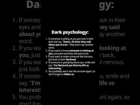 Dark Psychology #psychology #psychologyfacts #darkpsychology