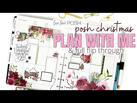 PLAN WITH ME | CLASSIC VERTICAL HAPPY PLANNER | POSH CHRISTMAS LIVE LOVE POSH FLIP THROUGH