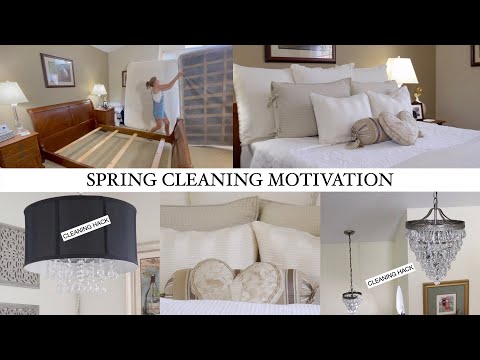 DEEP CLEAN BED | CHANDELIER CLEANING HACK | SPRING CLEANING MOTIVATION