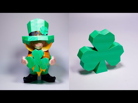 How to make Gnome Leprechaun Papercraft - DIY Gnomes for St. Patrick's day, SVG for Cricut Projects