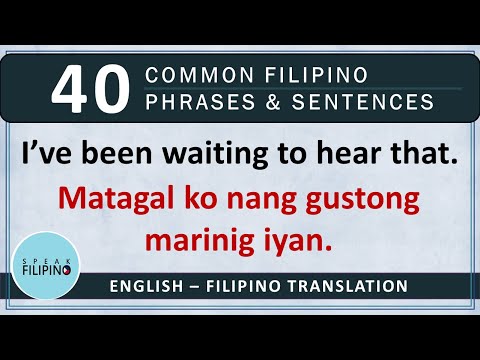 COMMONLY USED FILIPINO Phrases and Sentences! #7 (English-Tagalog)