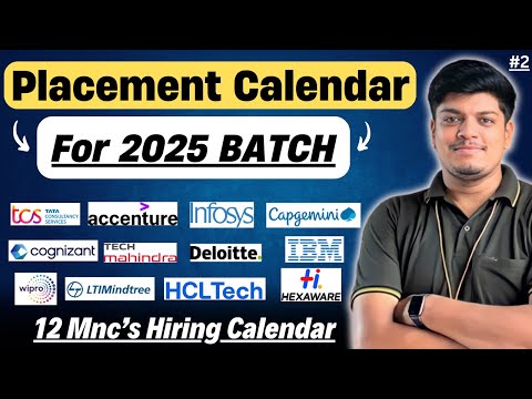 Mass Hiring Calendar (2025) | 12 Mnc's Placement Calendar 2025 | All Hiring Roles, Salary |Free Prep