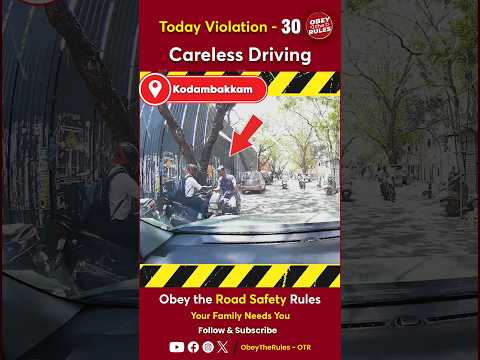 TODAY VIOLATION -30 Careless Driving #obeytherules #otr #chennaitrafficpolice