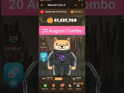 Memefi secret combo today 20 august | Memefi secret code today | Memefi combo today 20 august