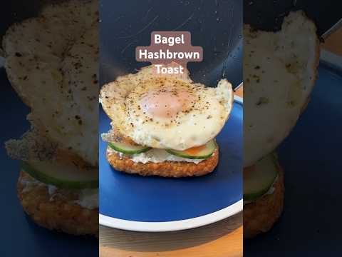 Bagel Hashbrown Toast for breakfast #creativerecipes #breakfast