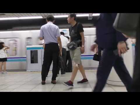 飯田橋駅にホームドア設置（稼働前）東西線 東京メトロ 4k