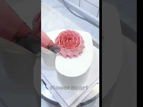 67- Heart and flower CAKE & DESSERT  #cake #food #shorts