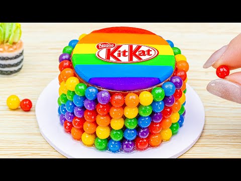 Amazing KITKAT Cake | So Tasty Miniature Rainbow Chocolate Cake Decorating Ideas by Lotus Cakes