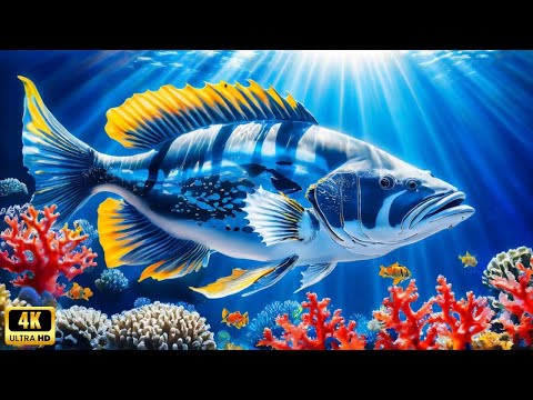 Aquarium 4k VIDEO (ULTRA HD) - Charming Fish of the Coral Reef Ecosystem - Marine Life, Sea Animals