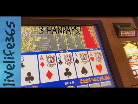 3 Handpays at the Same Time! #videopoker #handpayjackpot #gambling #quads #livelife365