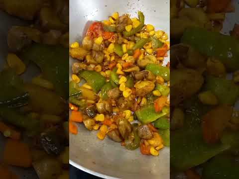 healthy fry..sweet corn,mushrooms, carrot,capsicum, tomato(watch my other videos and subscribe)