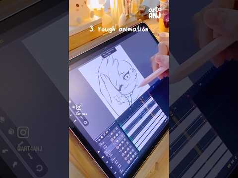 Animating CUDDLE Emote on iPad Pro 🧡 #procreate #animations #shorts