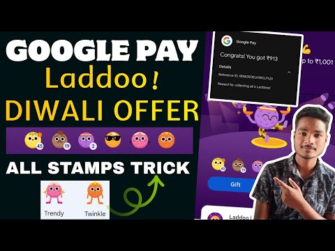 Gpay Diwali Laddo Offer Trick || All 6stamps trick earn ₹1001 Telugu || Gpay Laddoo Offer Diwali||