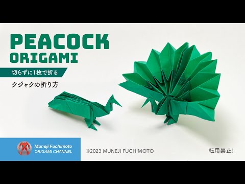 「折り紙」クジャク（peacock origami）の折り方