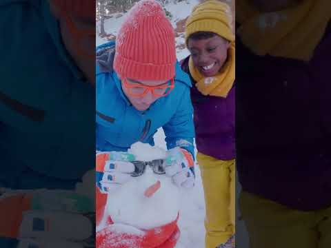 Blippi and Meekah made a cool happy snow man #shorts #meekah #shorts