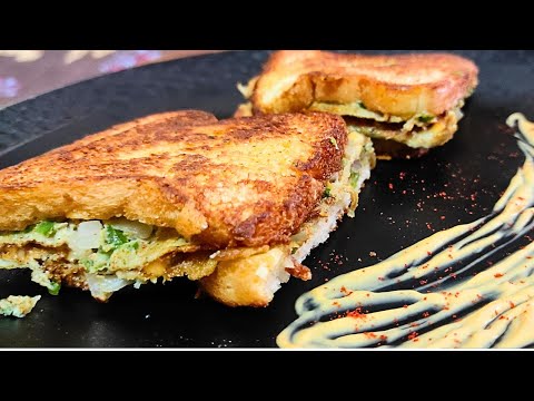 Ohh...This Is So Delicious | Egg Cheese Sandwich | Cheesy Bread Omelette Sandwich | Easy Breakfast