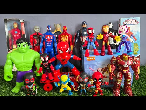 UNBOXING SPIDER-MAN ACTION FIGURES, HULK, CAPTAIN AMERICA, IRON MAN, THOR, ANT-MAN - MARVEL'S SPIDEY