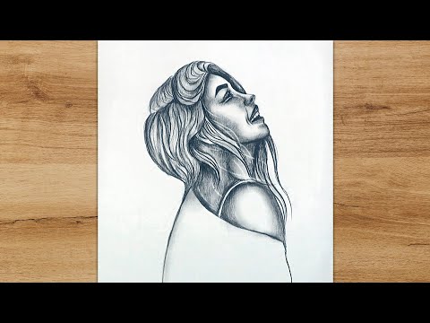 Learn to Draw a Girl Side Face View with Pencil | Happy Girl Drawing Tutorial