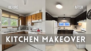 Budget Friendly Kitchen | Refinishing Cabinets with Gel Stain | Rental Property Home Improvements