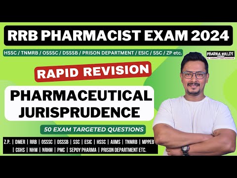 PHARMACEUTICAL JURISPRUDENCE MCQS / RRB PHARMACIST EXAM PREPARATION / RAILWAY PHARMACIST EXAM 2024