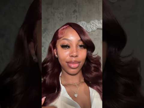 RED FRONTAL WIG INSTALL| CUT LAYERS  W/ CURLS 😍#shorts #wigs  #viral #fyp #beauty #hair #shortvideo