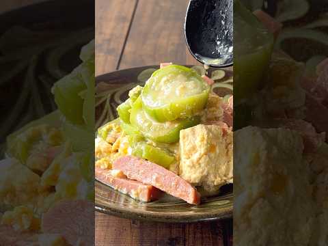 ヘチマって食べれるんですよ☺️リクエストがあった沖縄料理🙌我が家のヘチマのトロトロ味噌煮