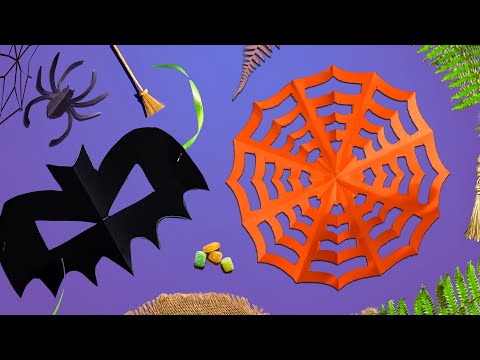 🎃 DIY Halloween Paper Crafts 🕷️ Spider, 🕸️ Web, & 🦇 Bat Mask - Easy and Fun! 🎨