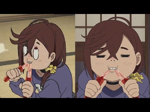 Momo eating crab - Dandadan Funny Moment