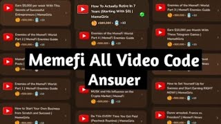 Memefi All Video Code And Answer | Memefi Code Today |