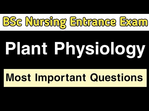 BSc Nursing Entrance Exam| Model Question Paper| Biology MCQ | Plant Physiology