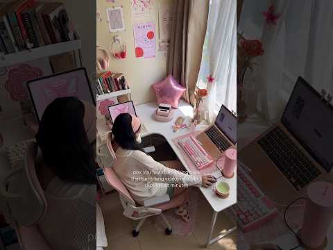 using ai tool 🌸 #pink #desksetup #desk #editing #editinghack #videoediting #editingvideo #fyp