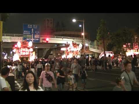 熊谷うちわ祭　２０１９年　八木橋付近の３町巡行