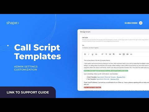 Call Script Templates in Shape Software