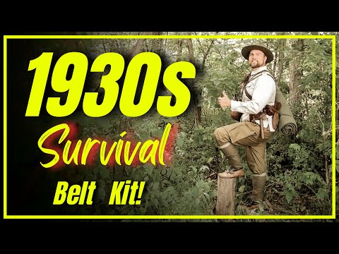 Vintage 1930s Leather Belt Survival Kit: Exploring Antique Gear with Sam Brown Belt!