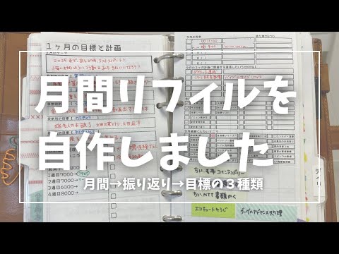 手帳の月間・振り返り・目標ページを全て作り替えました！