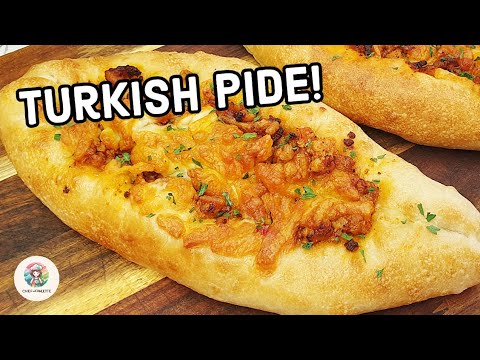 Turkish Style Chicken Cheese Pide In Air Fryer/Oven | Turkish Food Recipes | Istanbul Street Food |