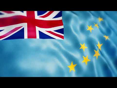 [10 Hours] Tuvalu Flag Waving - Video & Audio - Waving Flags