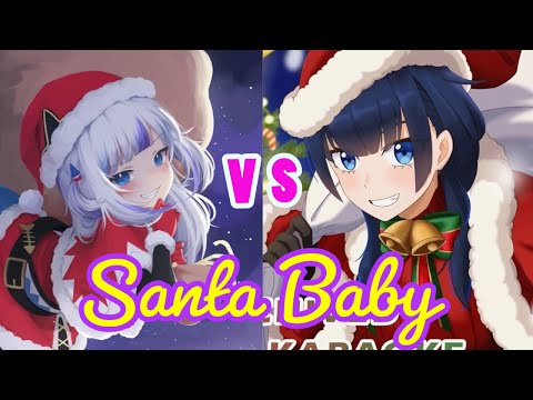 😍性感VS可愛 2 styles of Santa Baby 【#gura  #kronii】 #hololiveclip