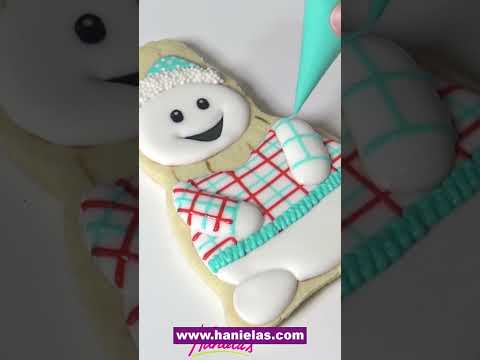 Snowman in Plaid Sweater Cookies  #royalicing