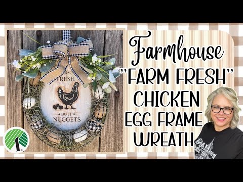 🌿 FARMHOUSE FARM FRESH CHICKEN EGG FRAME WREATH || DOLLAR TREE || MAGNOLIA DESIGN CO